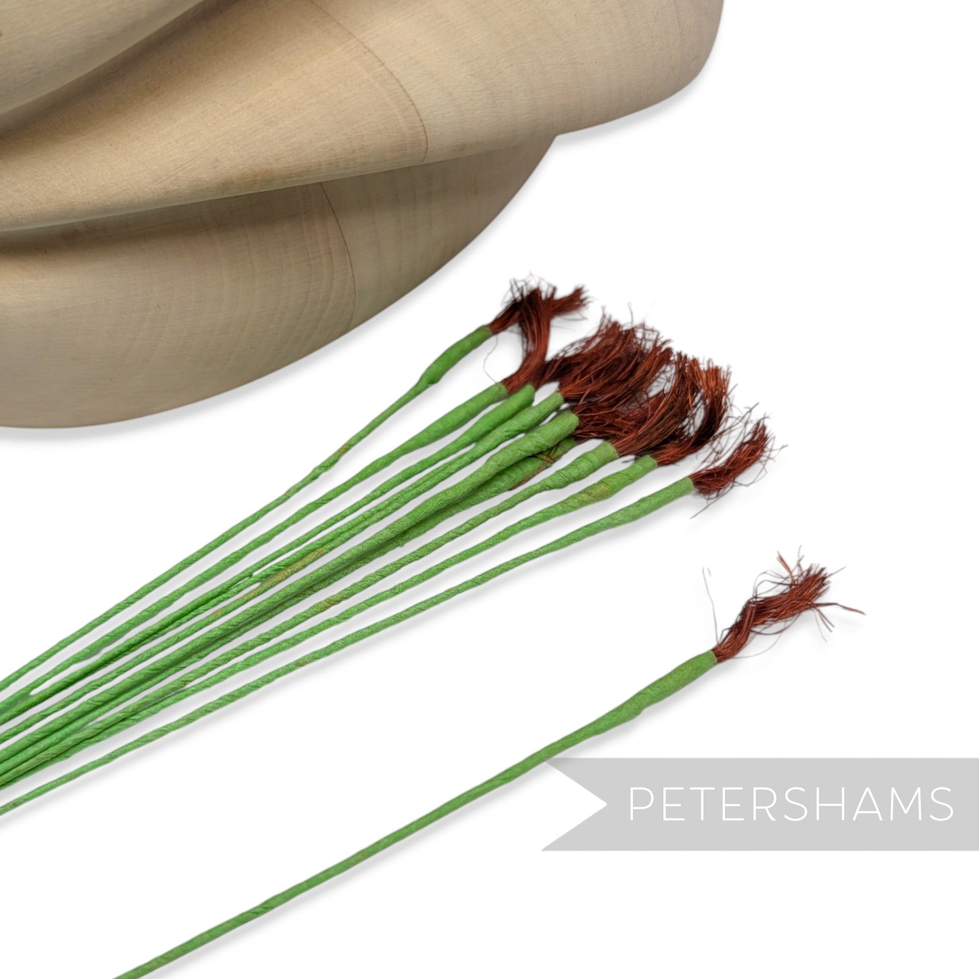 Vintage 1950s Sisal Straw Swirly Flower Stamen Stems - 12 Stems