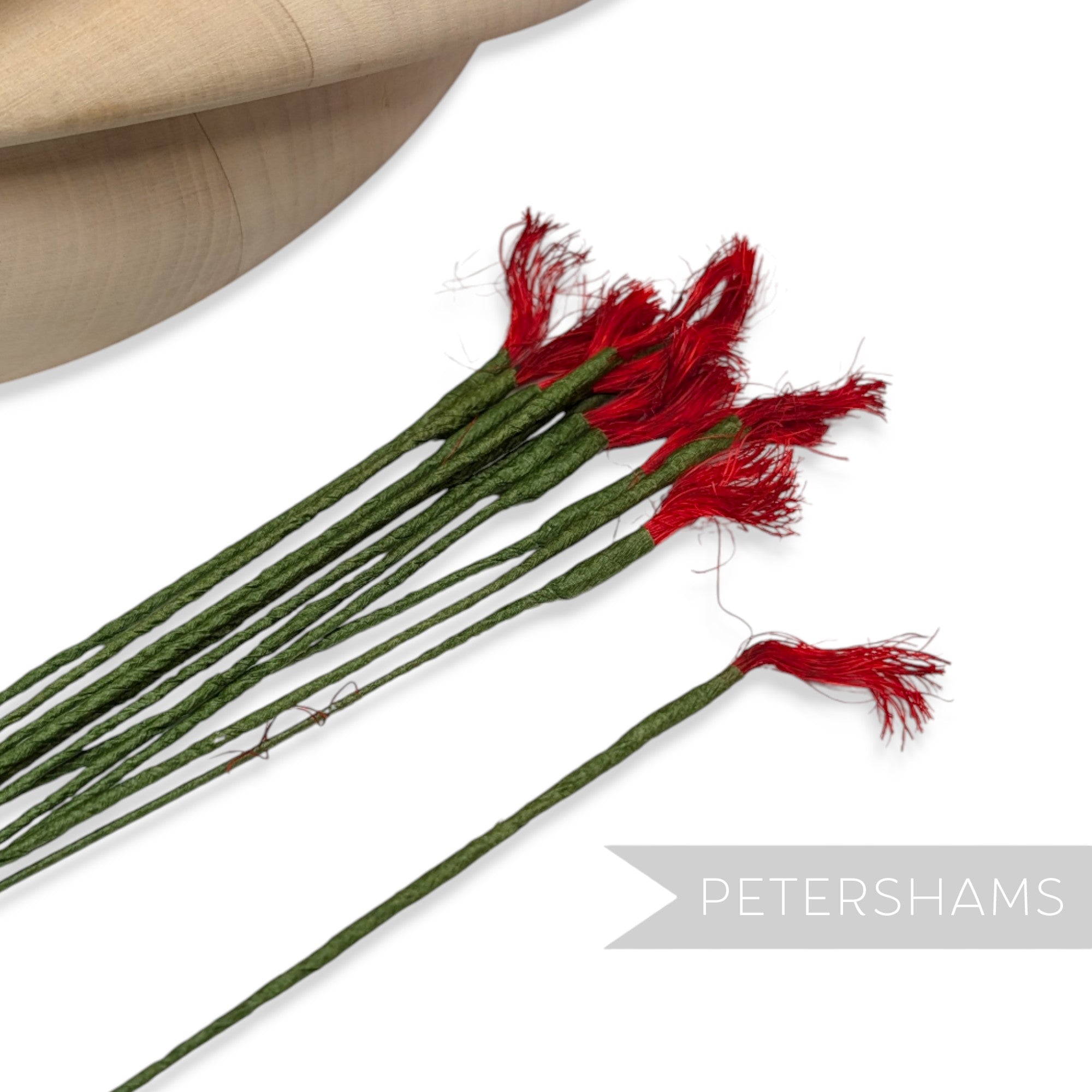 Vintage 1950s Sisal Straw Swirly Flower Stamen Stems - 12 Stems