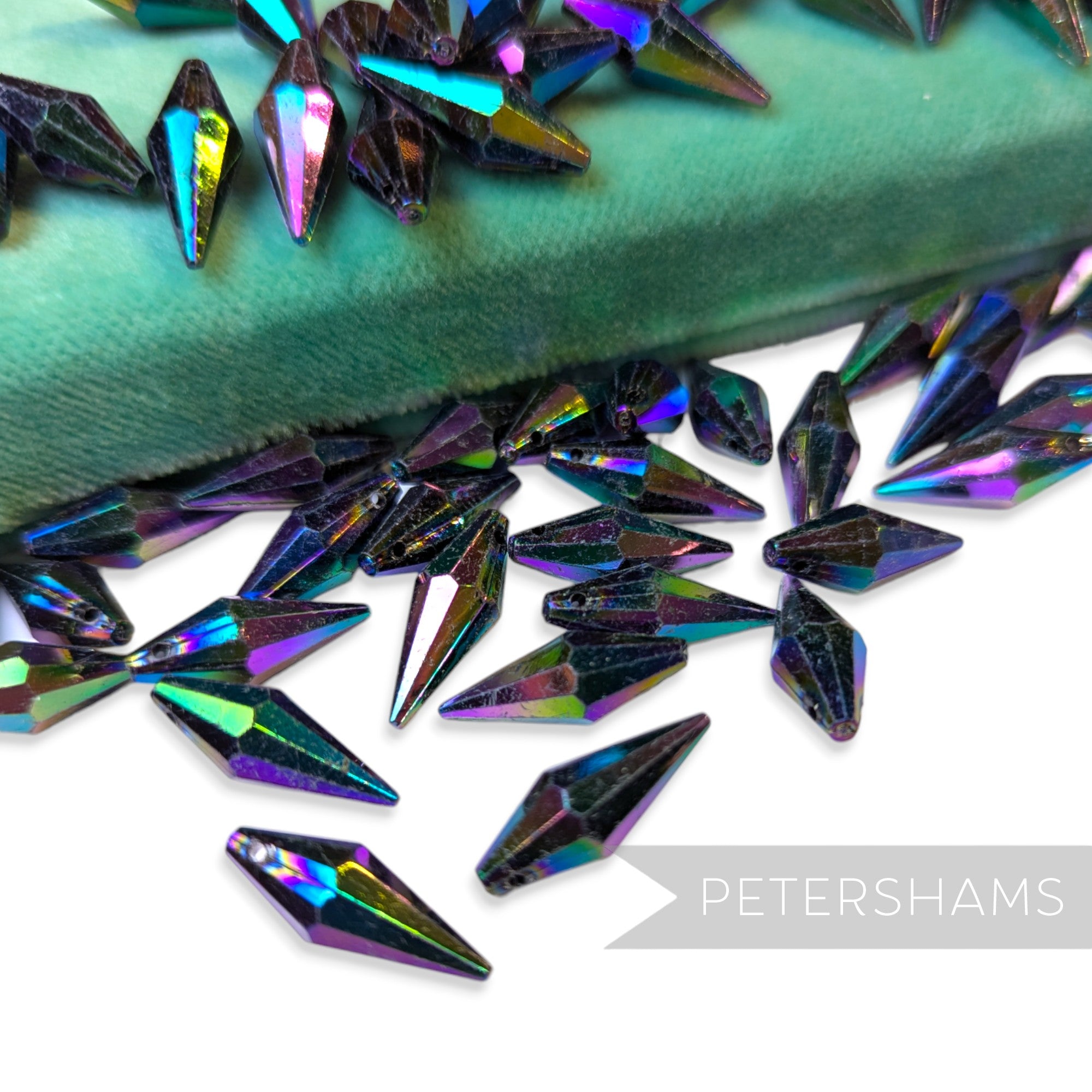 Vintage 1960/70's 21x8mm Pointed Tip Teardrop Beads - Approx. 72 Pieces