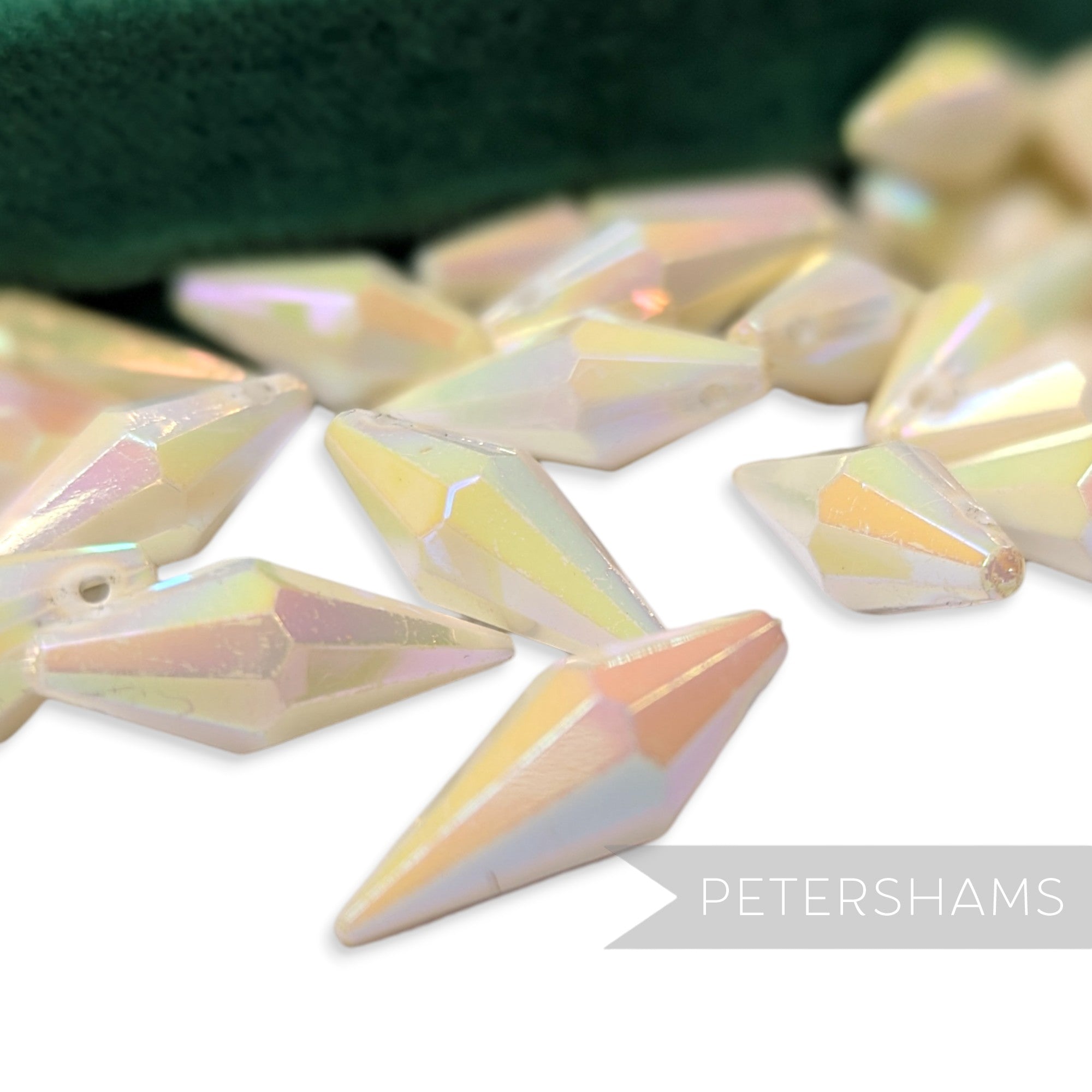 Vintage 1960/70's 21x8mm Pointed Tip Teardrop Beads - Approx. 72 Pieces