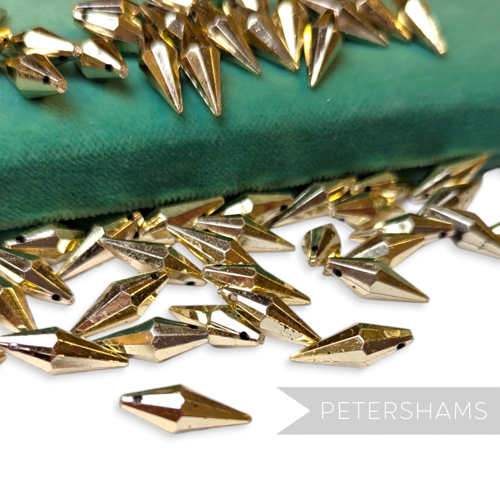 Vintage 1960/70's 21x8mm Pointed Tip Teardrop Beads - Approx. 72 Pieces