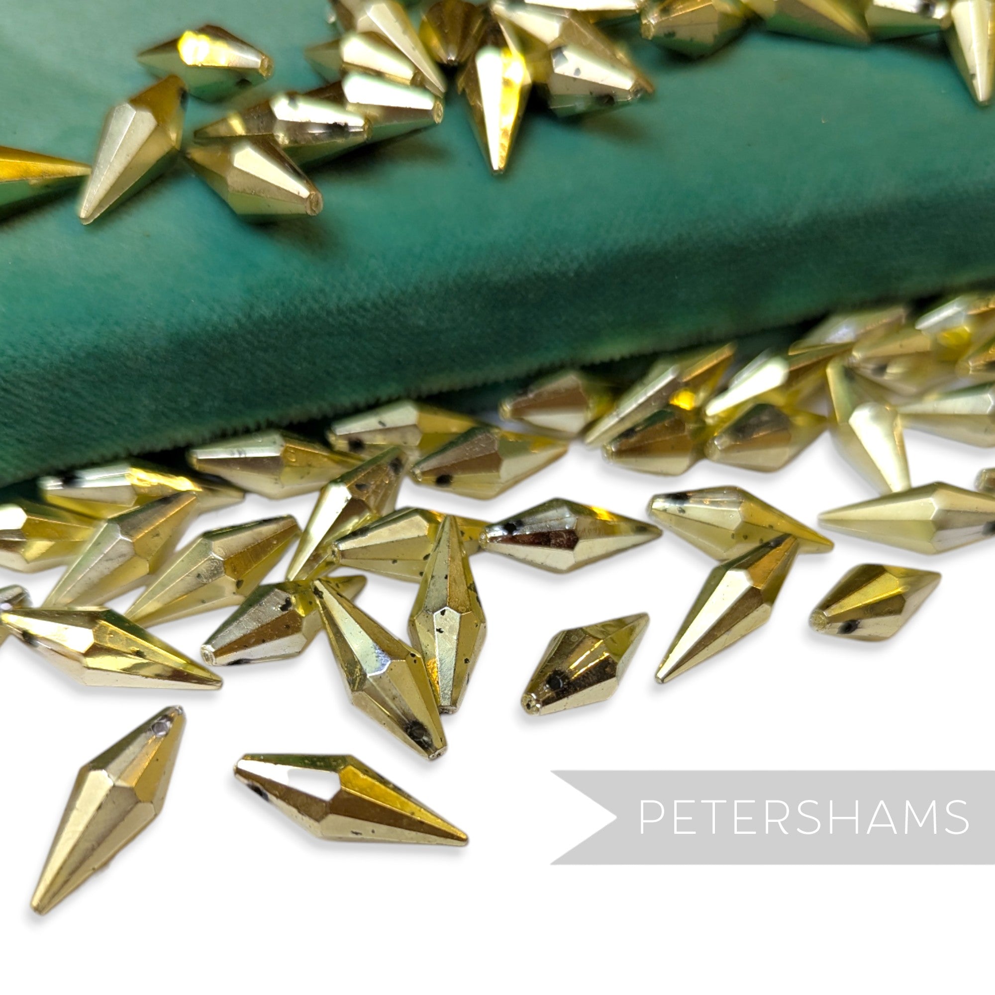 Vintage 1960/70's 21x8mm Pointed Tip Teardrop Beads - Approx. 72 Pieces