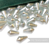Vintage 1960/70's 12x6mm Pearlescent Soft Faceted Teardrop Bead - Approx. 72 Beads