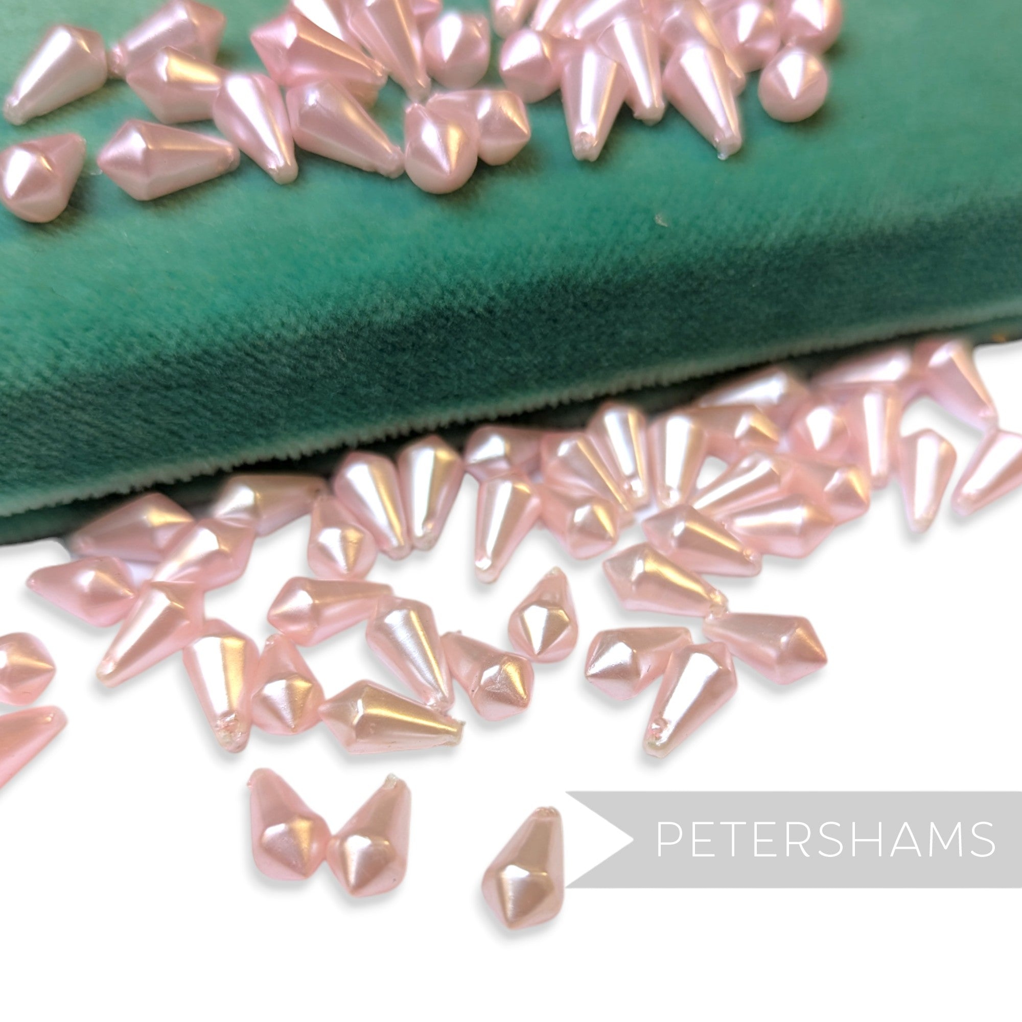 Vintage 1960/70's 12x6mm Pearlescent Soft Faceted Teardrop Bead - Approx. 72 Beads