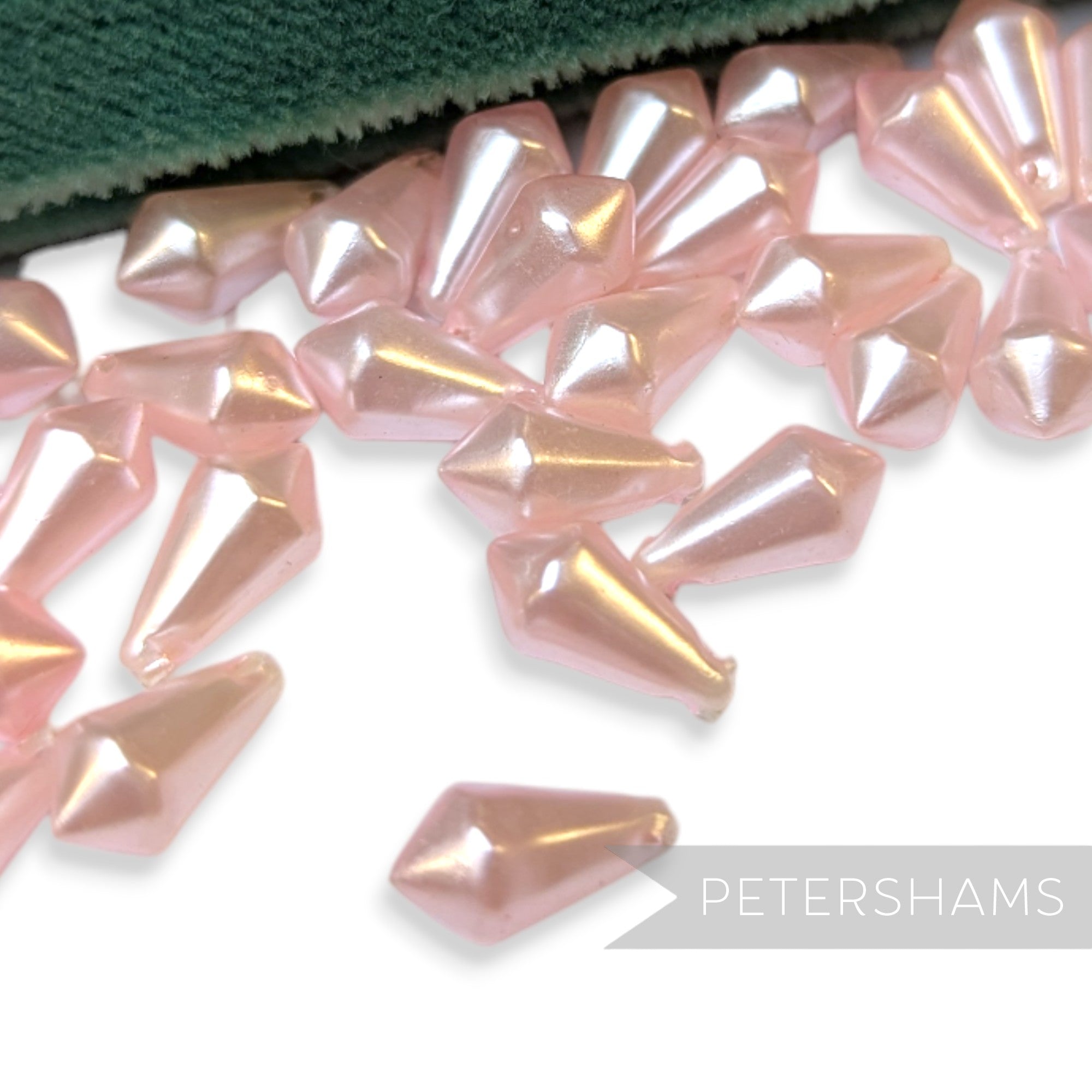 Vintage 1960/70's 12x6mm Pearlescent Soft Faceted Teardrop Bead - Approx. 72 Beads