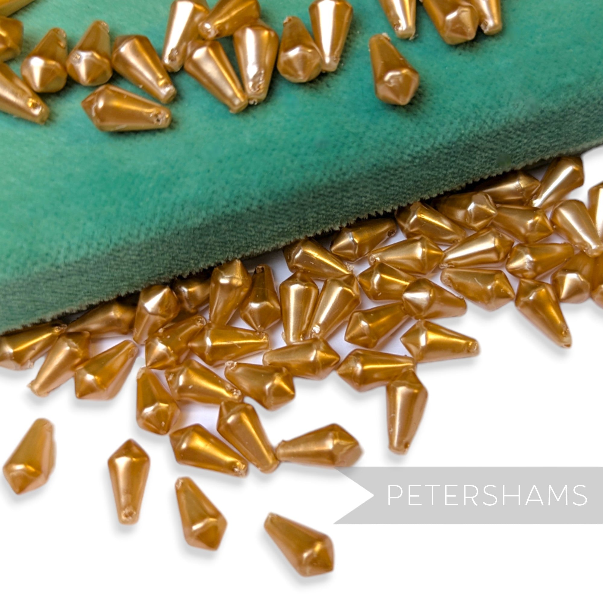 Vintage 1960/70's 12x6mm Pearlescent Soft Faceted Teardrop Bead - Approx. 72 Beads