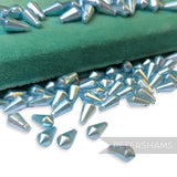 Vintage 1960/70's 12x6mm Pearlescent Soft Faceted Teardrop Bead - Approx. 72 Beads