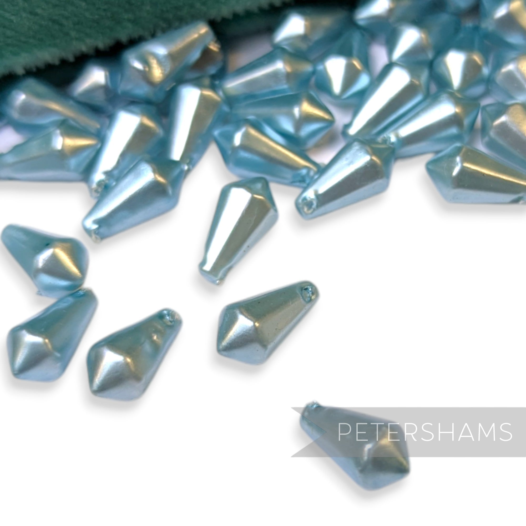 Vintage 1960/70's 12x6mm Pearlescent Soft Faceted Teardrop Bead - Approx. 72 Beads
