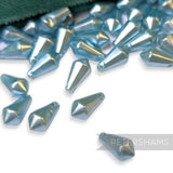 Vintage 1960/70's 12x6mm Pearlescent Soft Faceted Teardrop Bead - Approx. 72 Beads