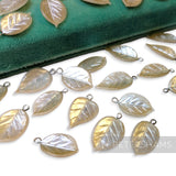 Vintage 1940/50's Pearlescent Coated 20x13mm Leaves - 36 Pieces
