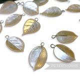 Vintage 1940/50's Pearlescent Coated 20x13mm Leaves - 36 Pieces