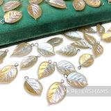 Vintage 1940/50's Pearlescent Coated 20x13mm Leaves - 36 Pieces