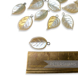 Vintage 1940/50's Pearlescent Coated 20x13mm Leaves - 36 Pieces