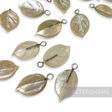 Vintage 1940/50's Small Pearlescent Coated 15x10mm Leaves - 36 Pieces