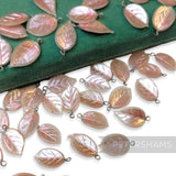 Vintage 1940/50's Pearlescent Coated 20x13mm Leaves - 36 Pieces