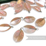 Vintage 1940/50's Pearlescent Coated 20x13mm Leaves - 36 Pieces