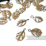 Vintage 1940/50's Crinkly Pearlescent Coated 12x10mm Leaves - 36 Pieces