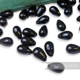 Vintage 1960/70's Glass 10x8mm Ridged Teardrop Beads - 72 Beads