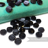 Vintage 1960/70's 10x10mm Double-Sided Ridged Beads - 36 Beads