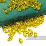 Vintage 1960/70's Glass 10x5mm Flatback Bean Beads - 72 Beads