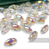 Vintage 1960/70's Glass 10x5mm Flatback Bean Beads - 72 Beads