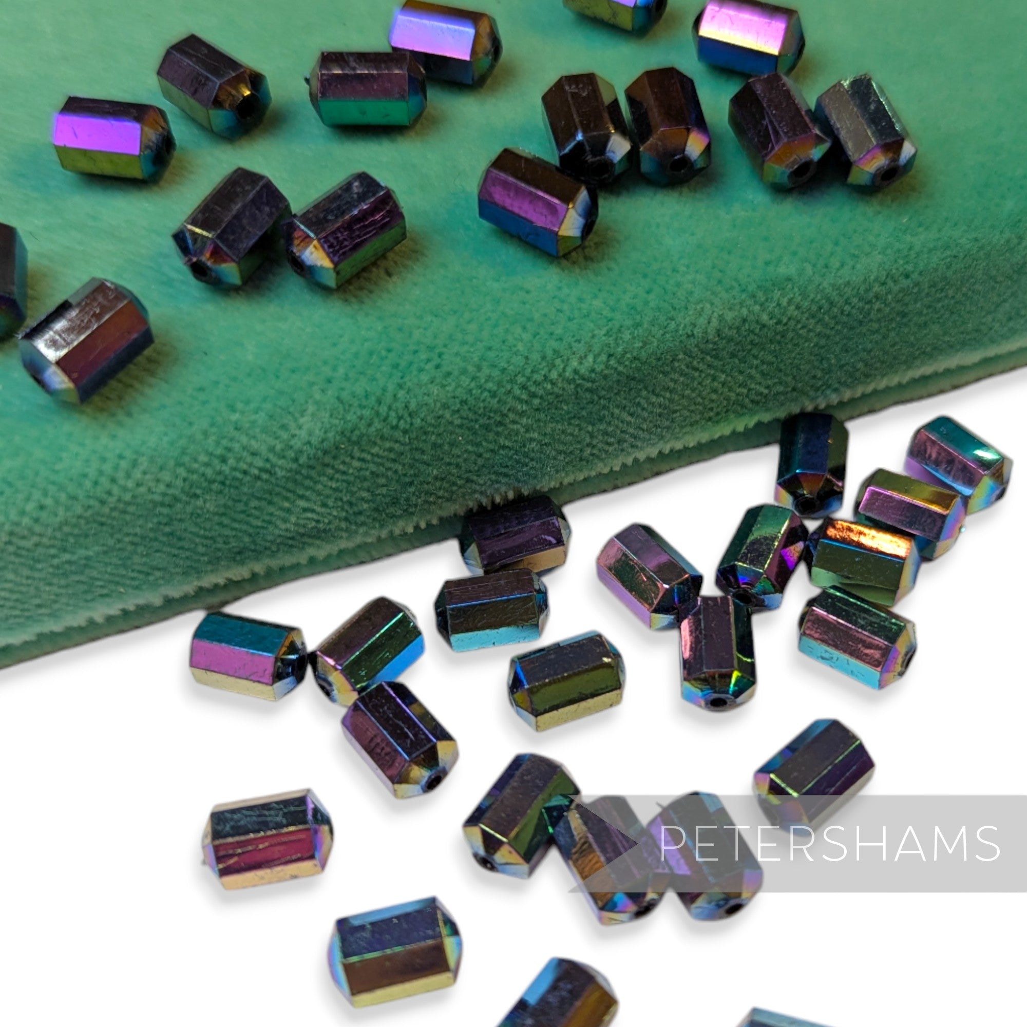 Vintage 1960/70's 10x6mm Octagonal Barrel Beads - 36 Beads