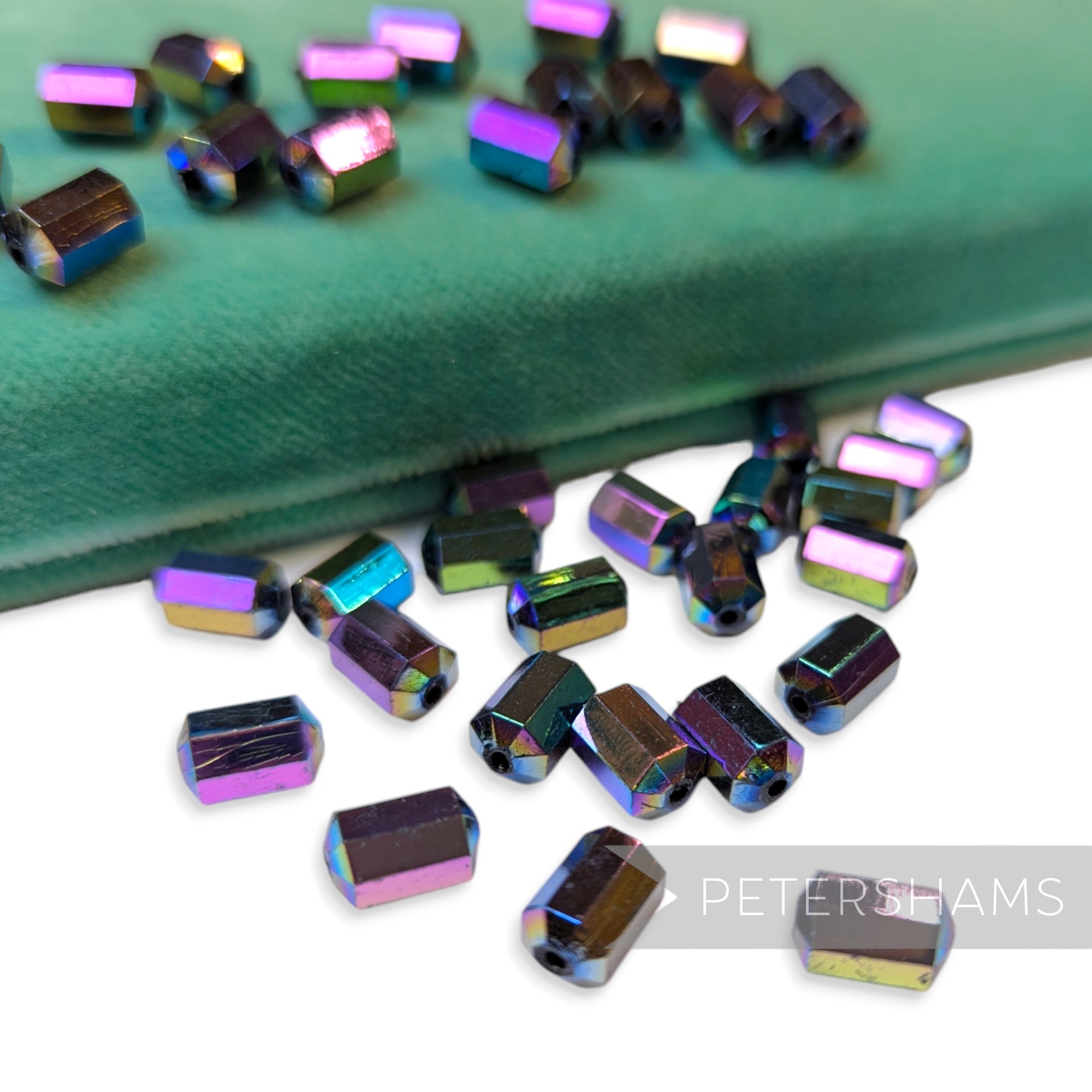 Vintage 1960/70's 10x6mm Octagonal Barrel Beads - 36 Beads