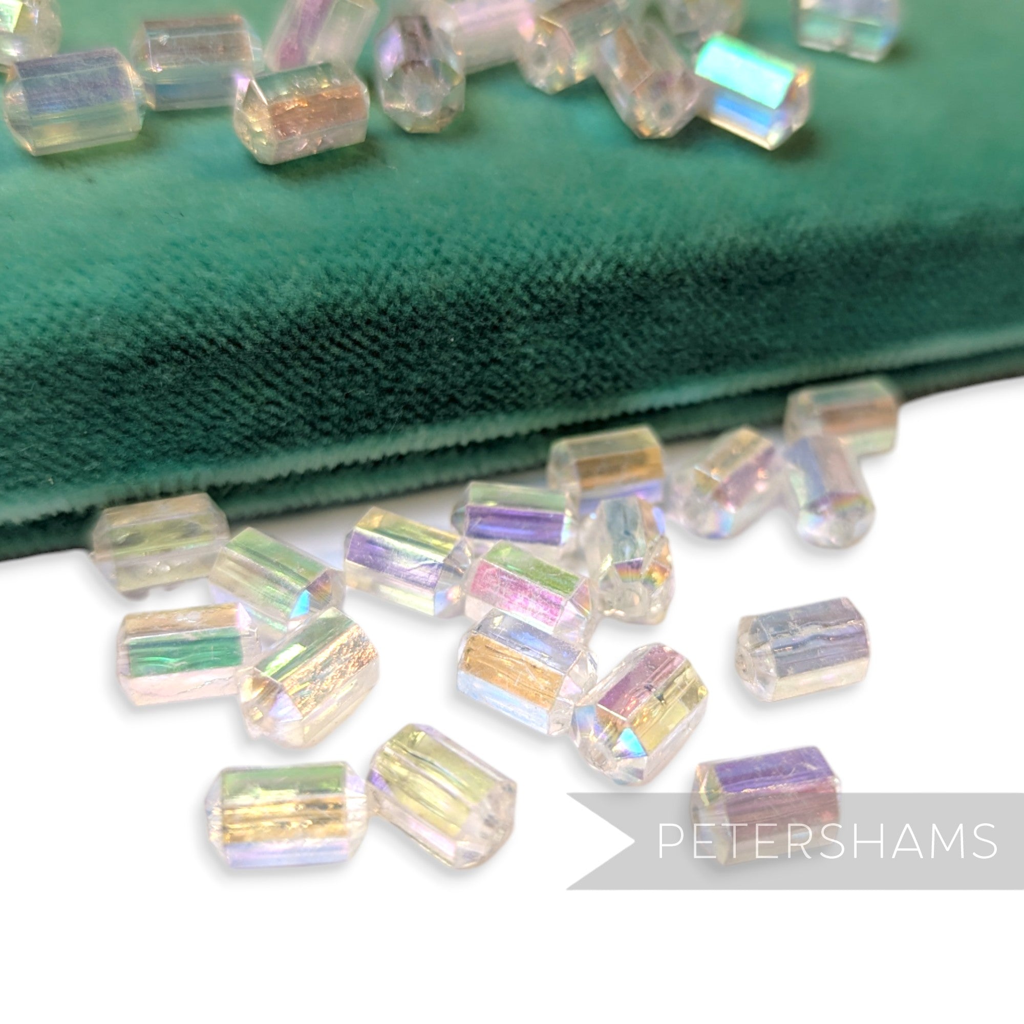 Vintage 1960/70's 10x6mm Octagonal Barrel Beads - 36 Beads