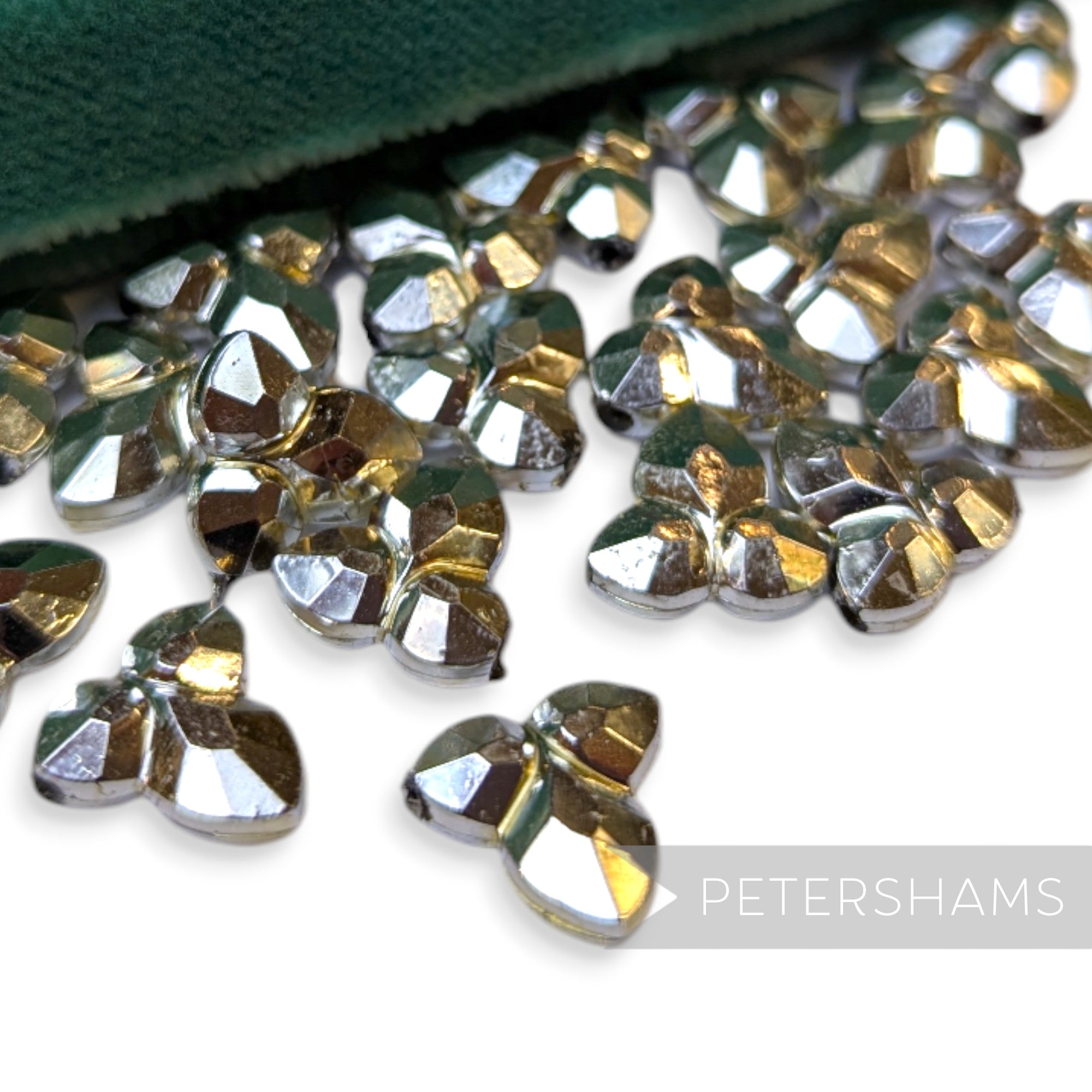 Vintage 1960/70's 12x12mm 'Art Deco Clover' Beads - 36 Pieces