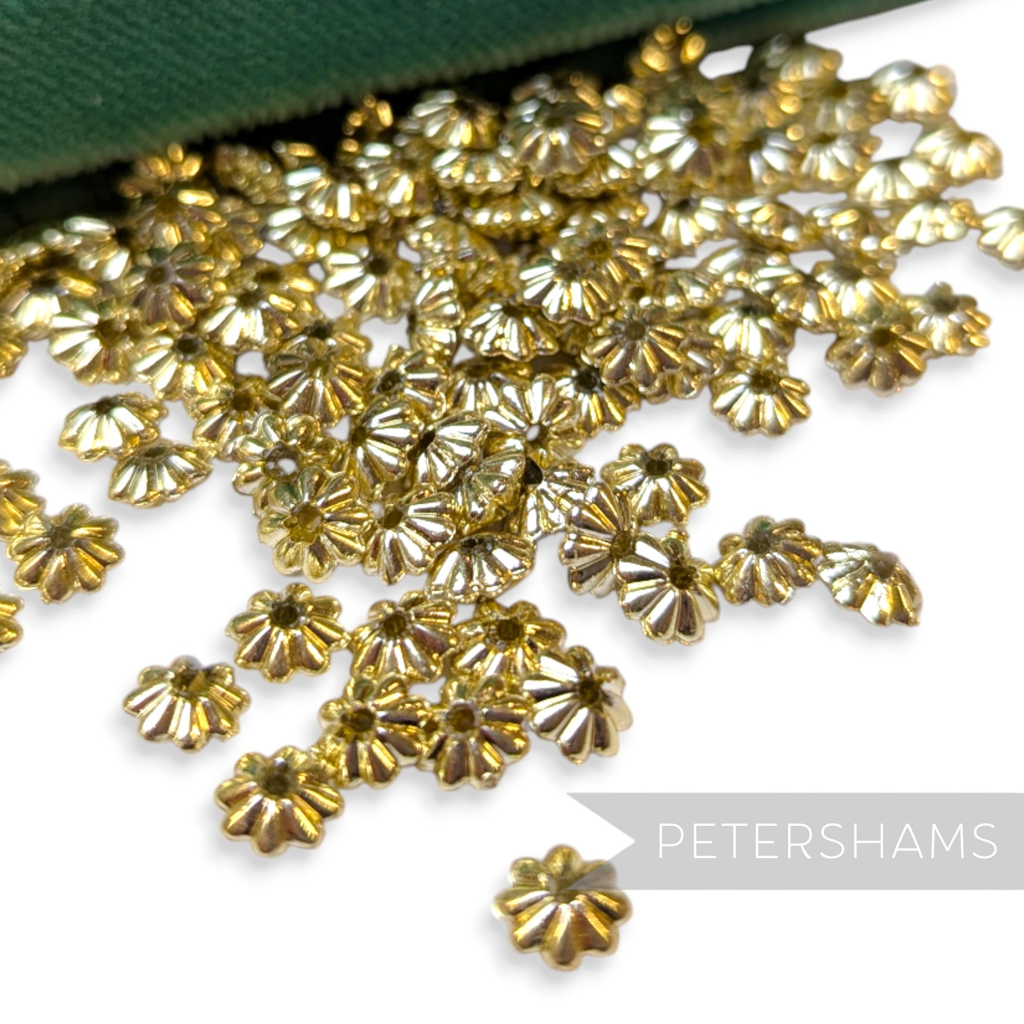 Vintage 1960/70's Tiny 6x6mm Convex Flower Beads - Approx. 144 Pieces