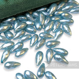 Vintage 1960/70's 10x5mm Pearlescent Long Teardrop Beads - Approx. 72 Pieces