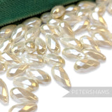 Vintage 1960/70's 10x5mm Pearlescent Long Teardrop Beads - Approx. 72 Pieces