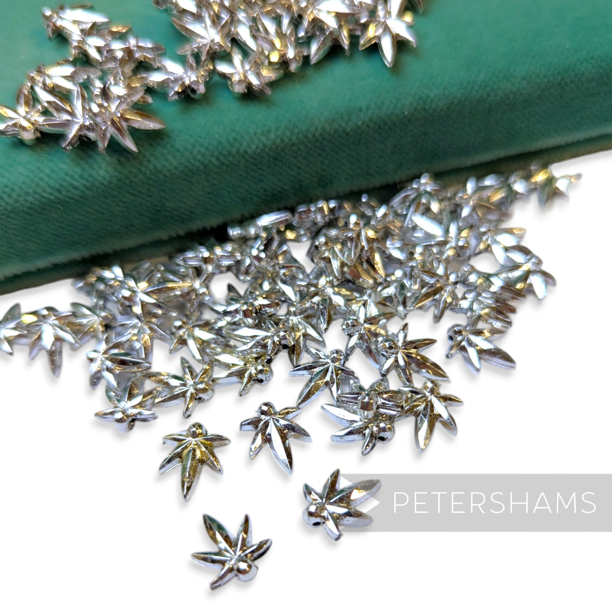 Vintage 1960/70's 12x10mm Hemp Leaf Beads - Approx. 72 Beads