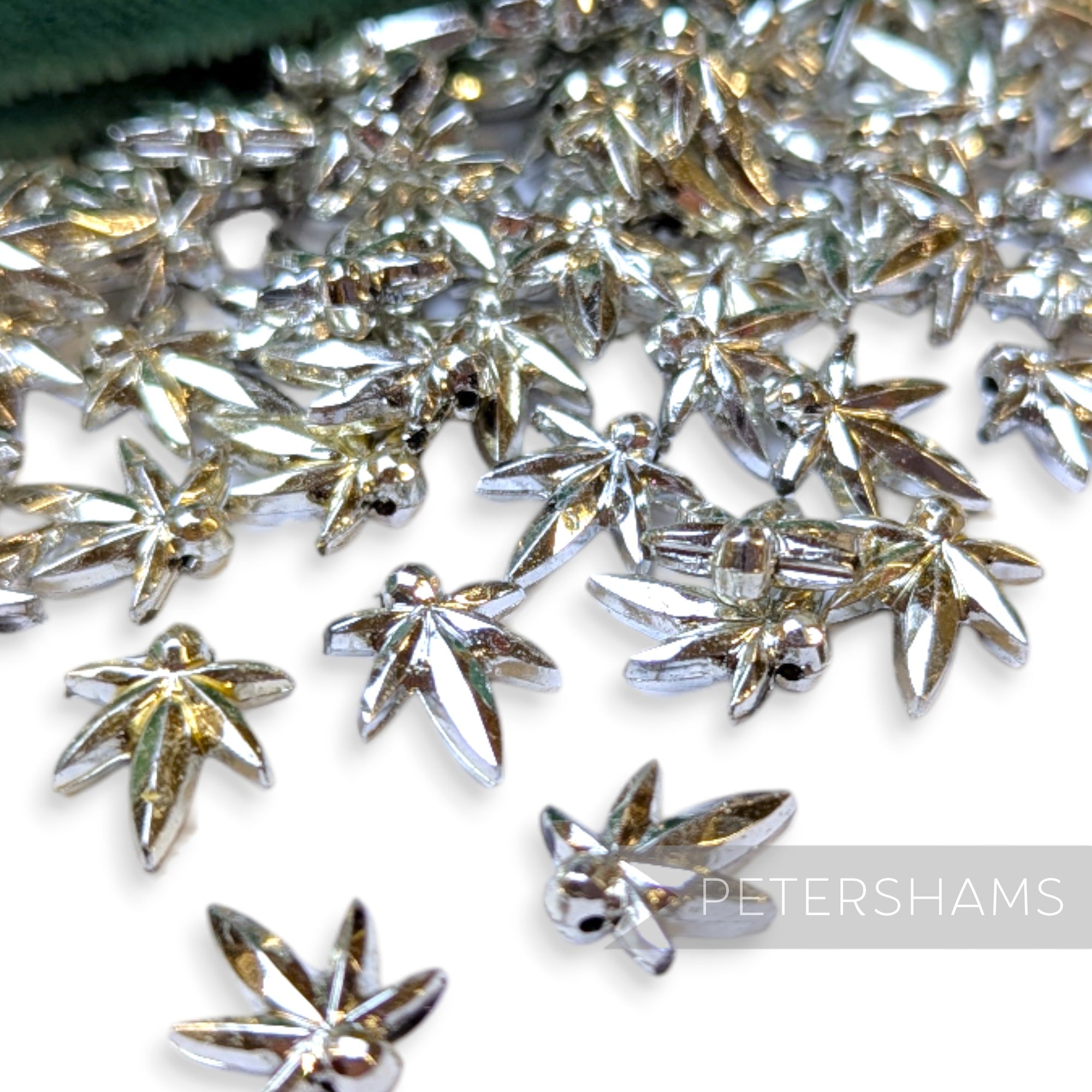 Vintage 1960/70's 12x10mm Hemp Leaf Beads - Approx. 72 Beads