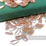 Vintage 1960/70's 15x8mm Smooth Pearlescent Petal Beads - 72 Pieces