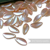 Vintage 1960/70's 15x8mm Smooth Pearlescent Petal Beads - 72 Pieces