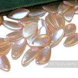 Vintage 1960/70's 15x8mm Smooth Pearlescent Petal Beads - 72 Pieces