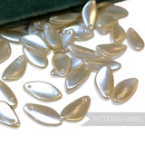 Vintage 1960/70's 15x8mm Smooth Pearlescent Petal Beads - 72 Pieces