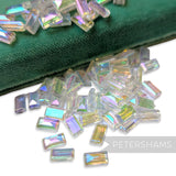 Vintage 1960/70's 10x5mm Faceted Flatback Rectangle Beads - 72 Pieces