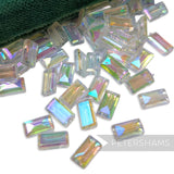Vintage 1960/70's 10x5mm Faceted Flatback Rectangle Beads - 72 Pieces