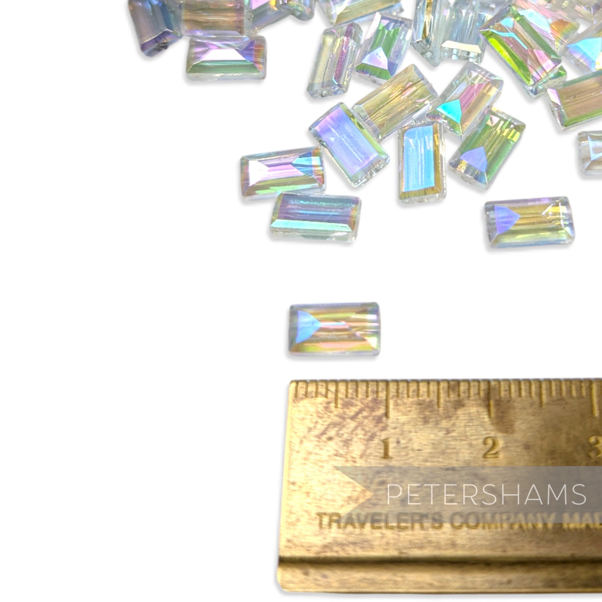 Vintage 1960/70's 10x5mm Faceted Flatback Rectangle Beads - 72 Pieces