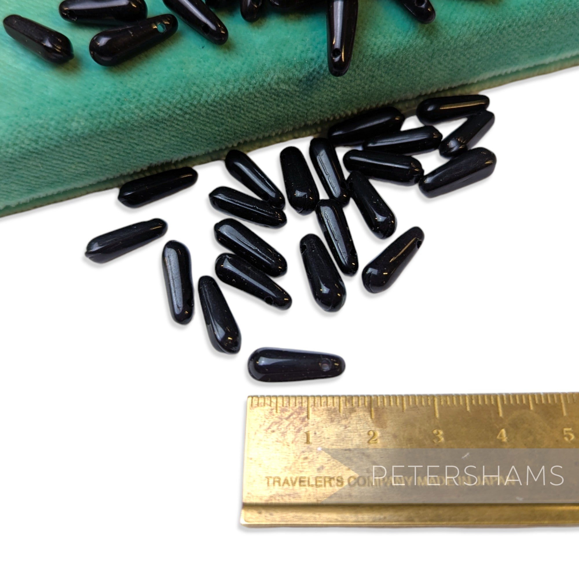 Vintage 1960/70's 15x5mm Long Smooth Droplet Beads - 36 Pieces