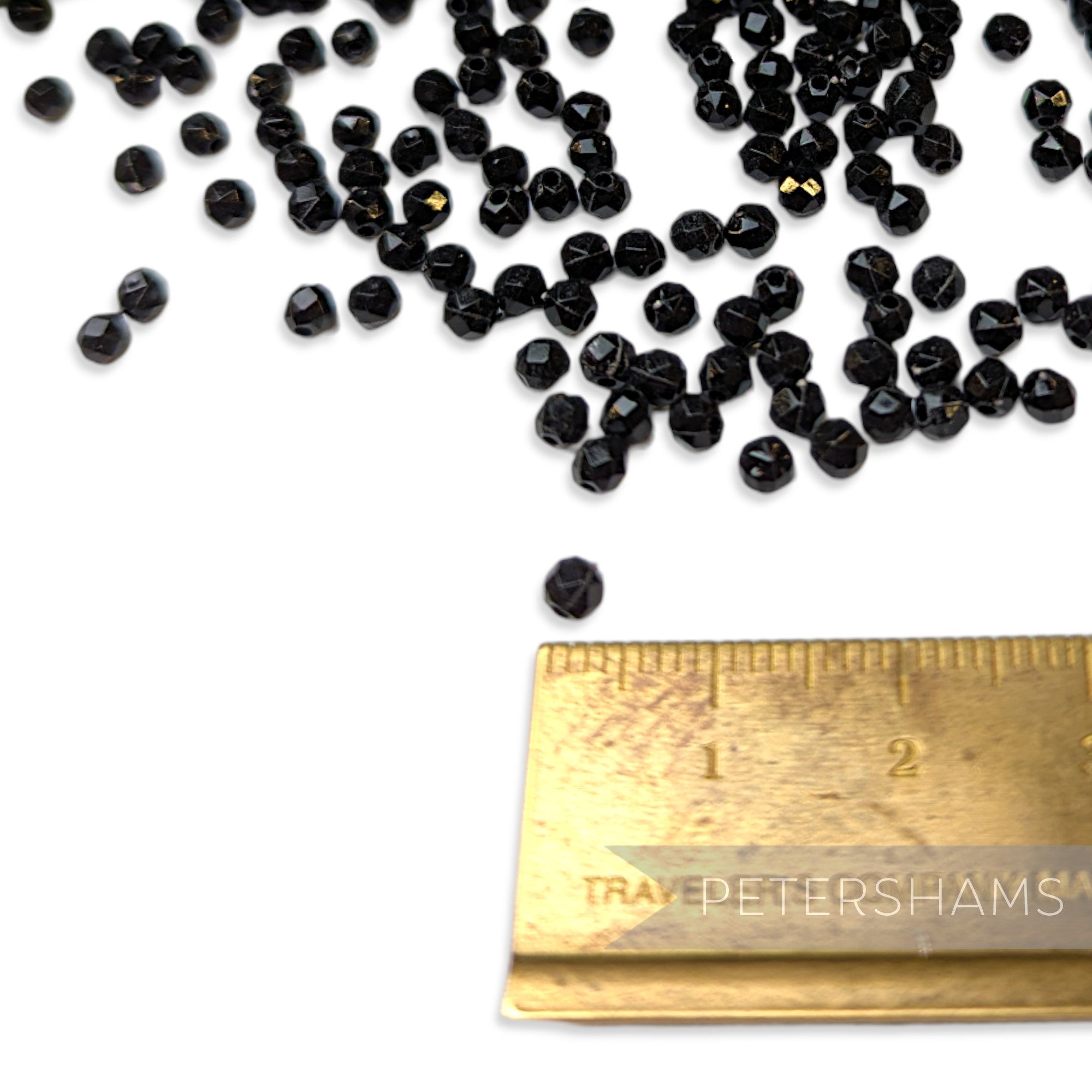 Vintage 1960/70's Tiny 2mm Round Faceted Beads - Approx. 144 Pieces