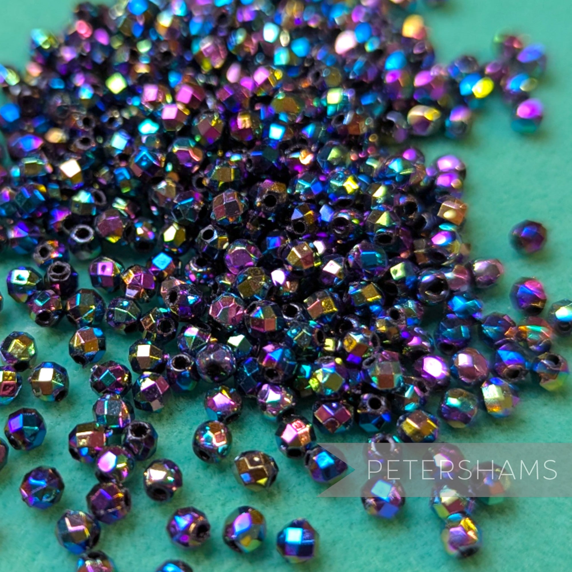 Vintage 1960/70's Tiny 2mm Round Faceted Beads - Approx. 144 Pieces