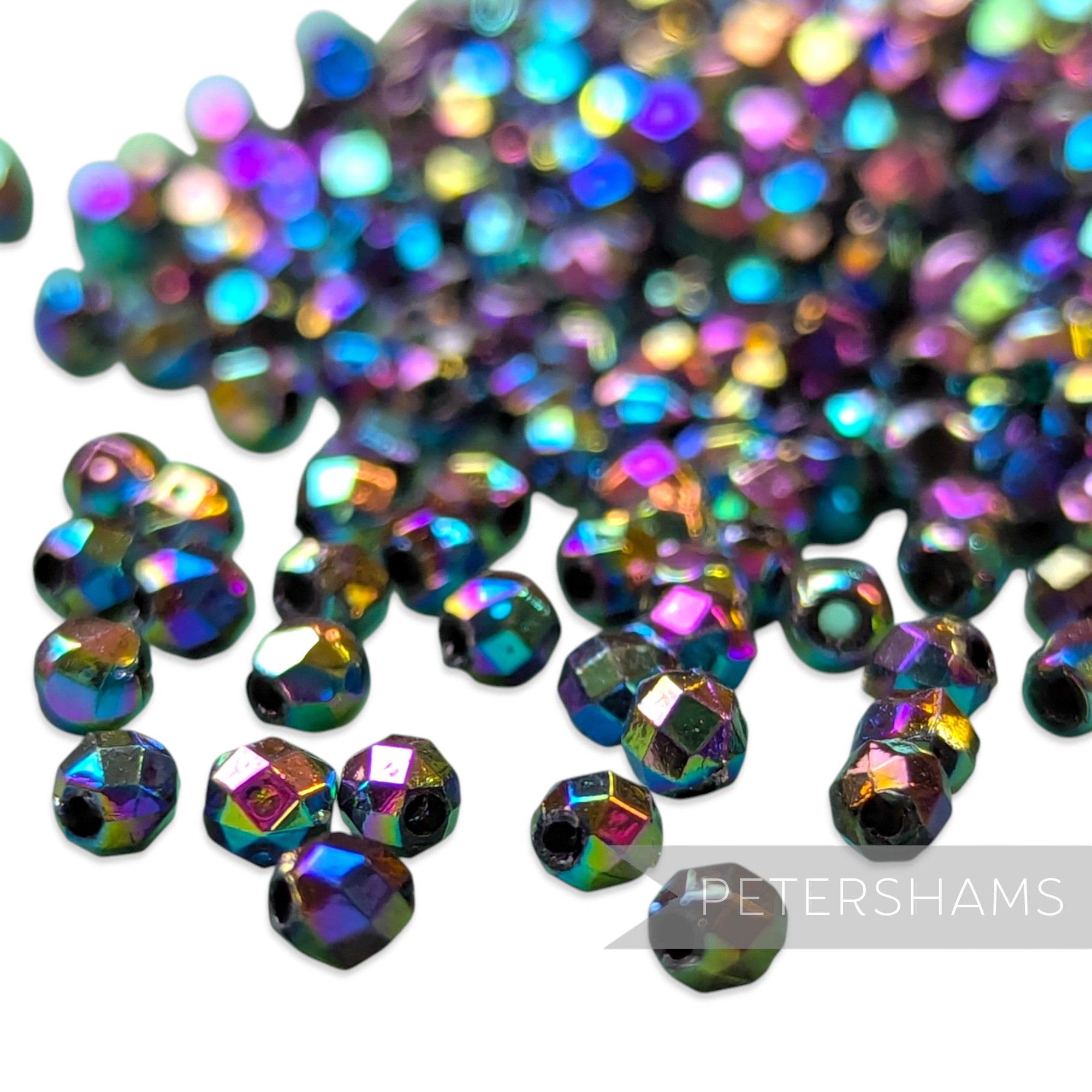 Vintage 1960/70's Tiny 2mm Round Faceted Beads - Approx. 144 Pieces