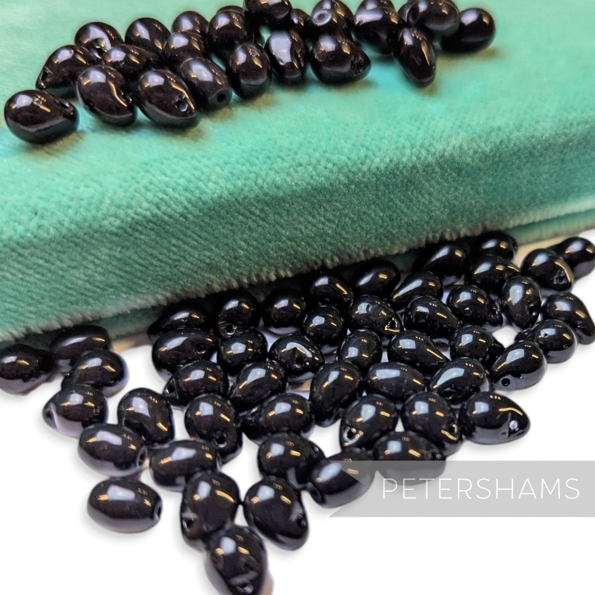 Vintage 1960/70's 8x6mm Plump Droplet Beads - 72 Pieces