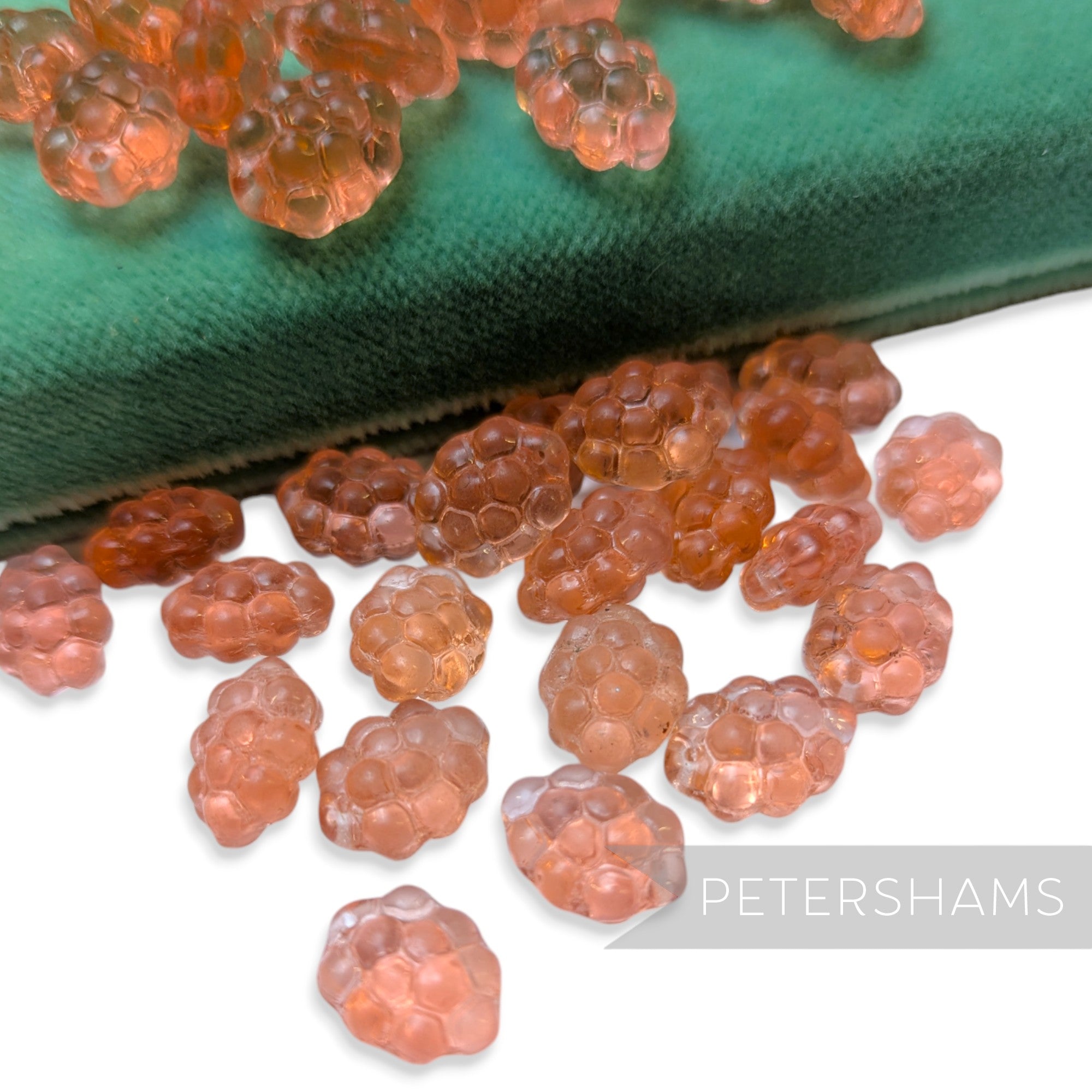 Vintage 1960/70's 13x10mm Glass Fruity Beads - 36 Pieces