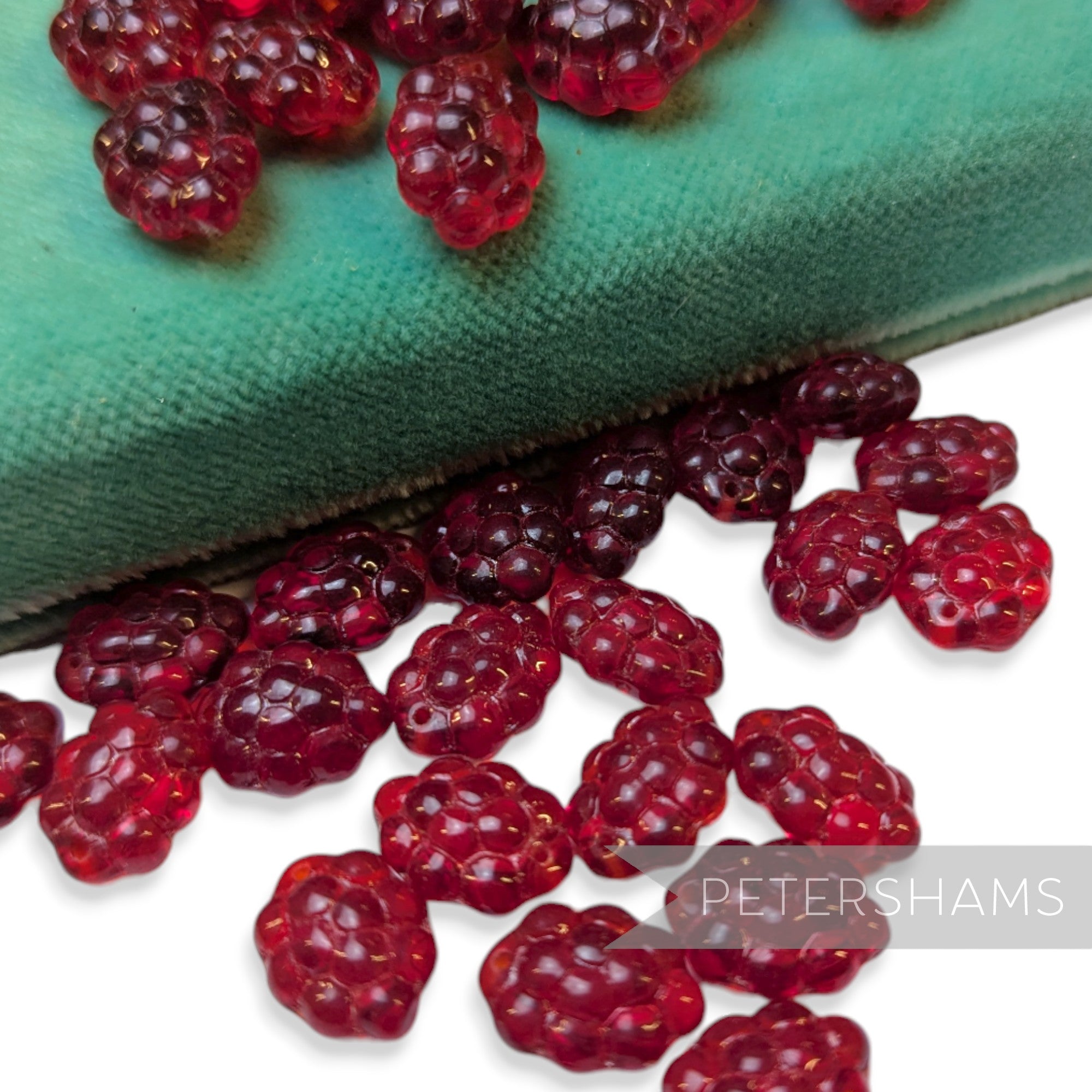 Vintage 1960/70's 13x10mm Glass Fruity Beads - 36 Pieces