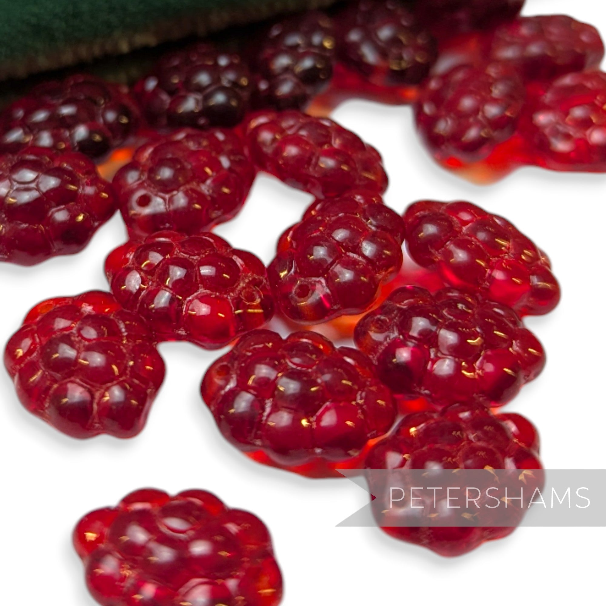 Vintage 1960/70's 13x10mm Glass Fruity Beads - 36 Pieces