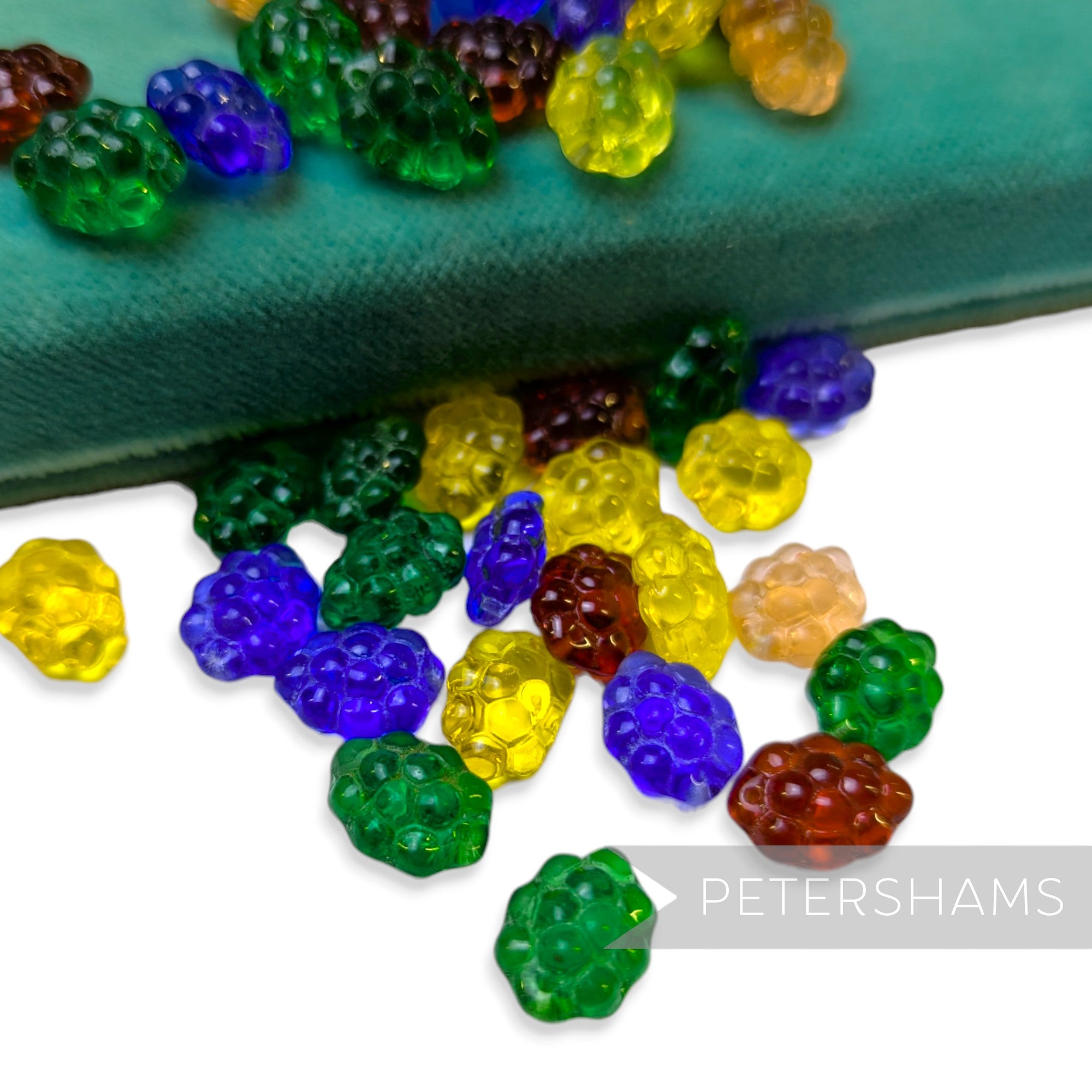 Vintage 1960/70's 13x10mm Glass Fruity Beads - 36 Pieces